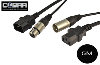 Audio & Power Cable Dual XLR and IEC Combined – Various Lead Lengths