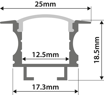Aluminium LED Tape Profile - T Insert 