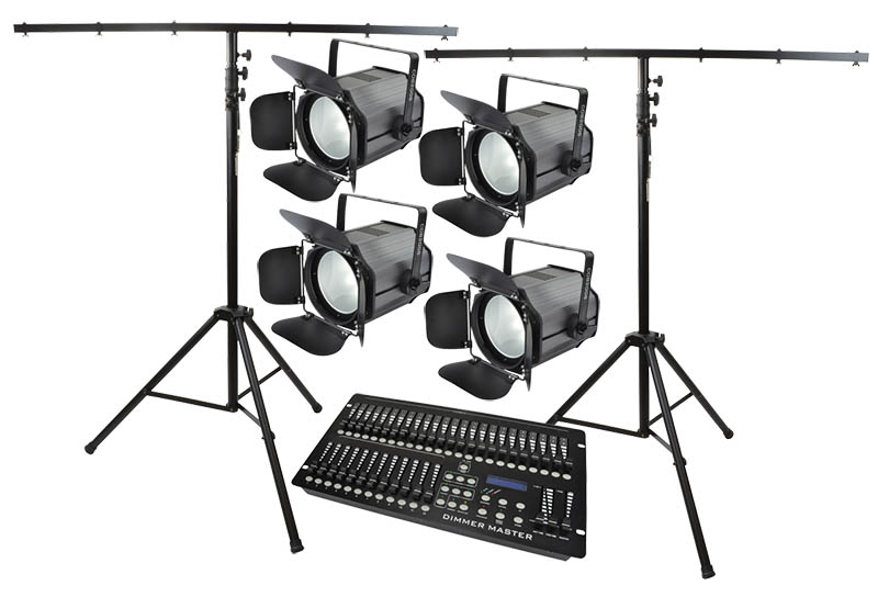 LED Wash Stage Lighting Set with Stands Controller RGBWAUV Stage