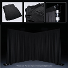 Black Pleated Pipe and Drape Curtain - 
