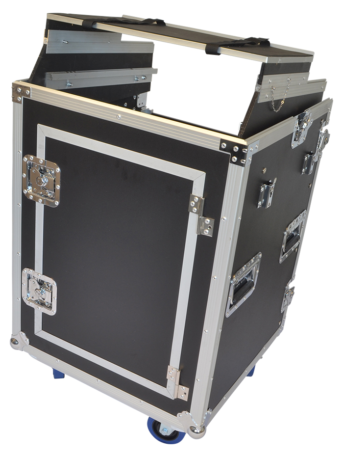 12U 10U Rack Case with Laptop Shelf Side Table - Flight Cases