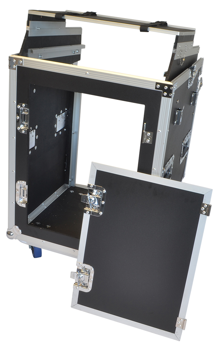 12U 10U Rack Case with Laptop Shelf Side Table - Flight Cases