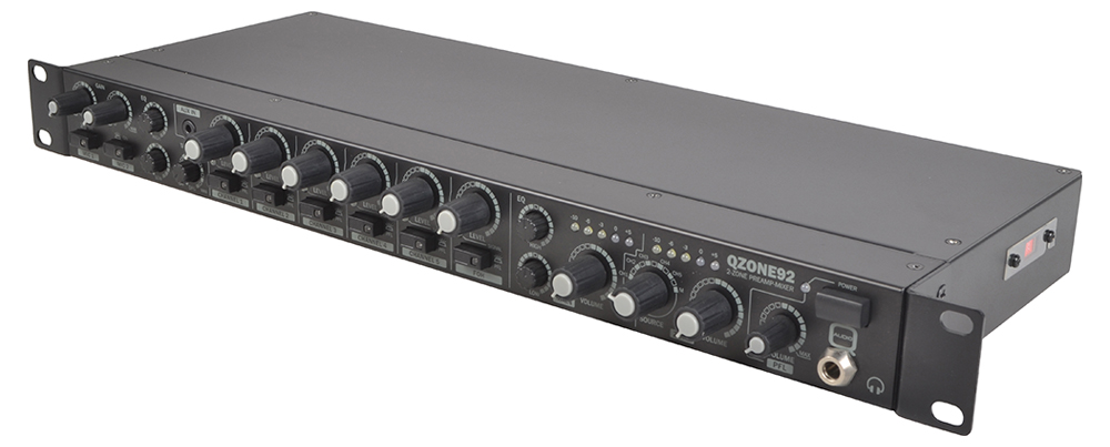 2 Zone Installation Mixer with 6 Stereo Inputs 2 Mic Inputs ...