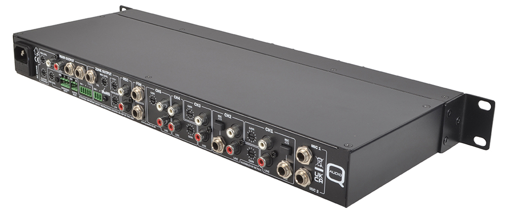 2 Zone Installation Mixer with 6 Stereo Inputs 2 Mic Inputs ...