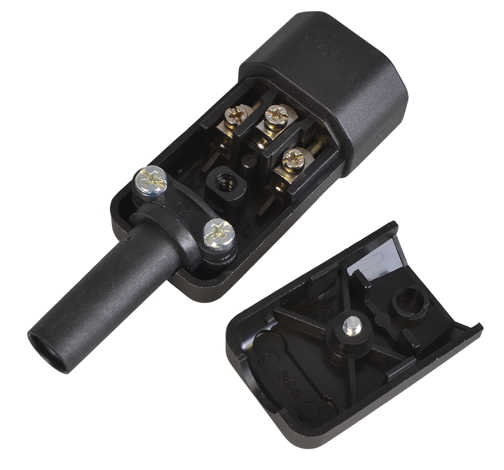 IEC Male In Line Plug With Easy Screw Terminal Wire Connections - Power ...