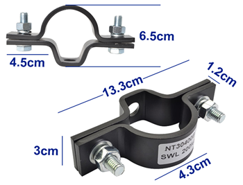 Lighting Bar Fixing Clamp For Suspending 48-50mm Tube - Zinc or Black Finish