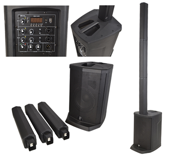 Column Array PA System 350 Watt with Bluetooth, Mic Inputs and 8