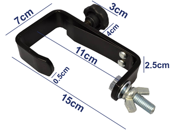 Pack 10 Lighting G Clamp Black Suitable For 50mm Bars, Supplied with Wing Nut