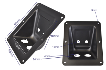 Angled Speakon Socket Speaker Connector Plate 170 x 140mm D type and Jack