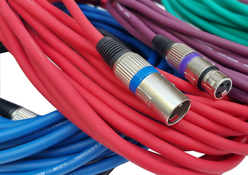 5 x XLR Mic - Audio Cables 10 Metre  5 Tangle Resistant Coloured Cable Pack