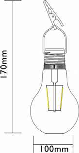 LED Solar Filament Glass Bulb 