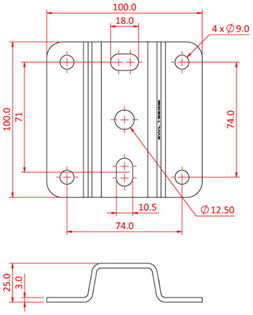 Doughty Studio Rail 60 Ceiling Bracket%2 