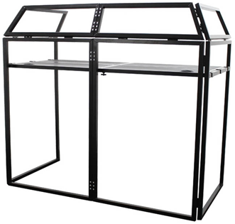 Pro DJ Booth with Black and White Sc 