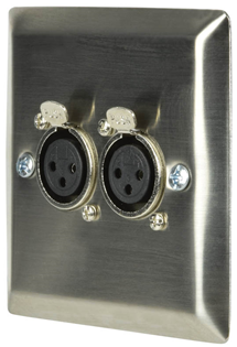 Steel Wallplate with Twin XLR Sockets 