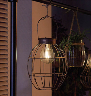 Solar LED Hanging Wire Cage Light -  