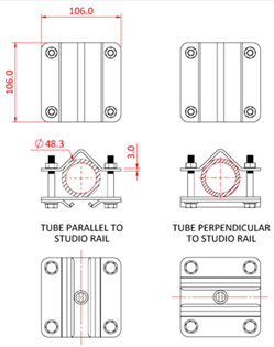 Doughty Studio Rail 80 Tube Bracket 