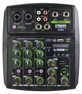 4 Channel Mixer with Bluetooth, USB  