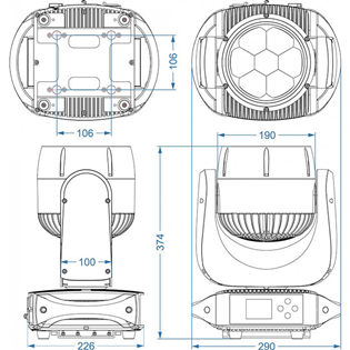 Blizzard RGBL IP65 Moving Head Wash wi 