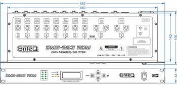 DMX Merger Splitter Booster 1U with Ch 