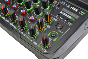 6 Channel Mixer with Bluetooth, USB  