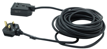 Single Gang 13A Extension Lead - Black 