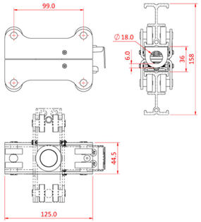 Doughty Studio Rail 60 4 Wheel Double% 