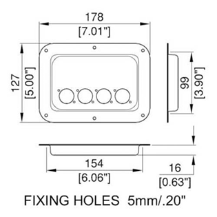 4 X XLR/SPEAKON MOUNTING DISH 