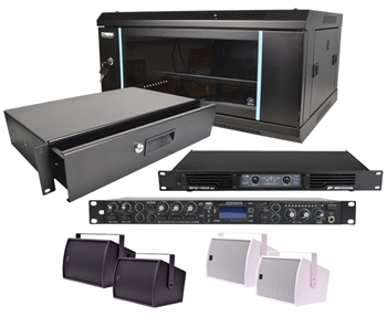 PA Speaker System Complete with Mixer, 