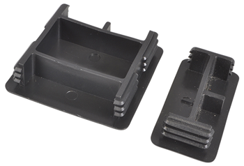 Black PVC End Caps for Slotted Channel 