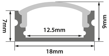 Aluminium LED Tape Profile - Short Cro 