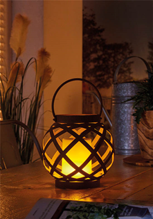 Solar LED Rattan Effect Table Light 