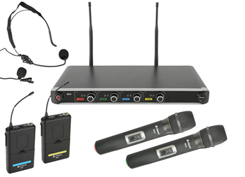 Quad UHF Handheld & Beltpack Mic Sys 