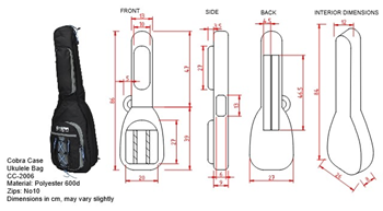 Baritone Ukulele Bag Dimensions 