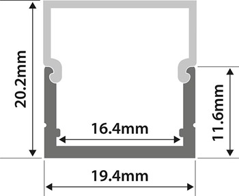 Aluminium LED Tape Profile - Box Secti 