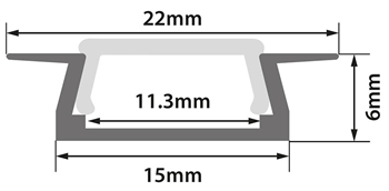 Aluminium LED Tape Profile - Recess 