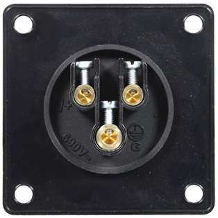 16A 230V 2P E Black Appliance Inlet 