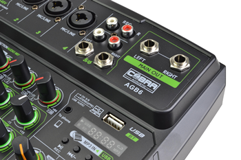 6 Channel Mixer with Bluetooth, USB  