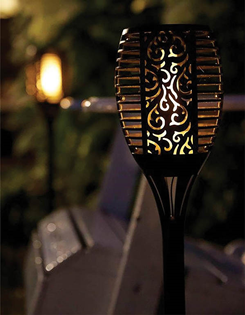 Art Deco Solar LED Torch Spike Light 