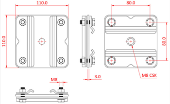 Doughty Studio Rail 80 Crossover Bracket 