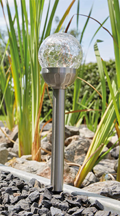 LED Solar Spike Light with Cracked Gla 