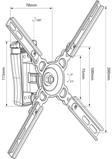 Compact Full Motion Wall Bracket for L 