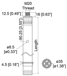 Threaded Speaker Pole 1.2m 