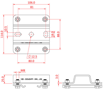 Doughty Studio Rail 80 Ceiling Bracket%2 