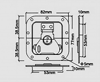 Small Recessed Butterfly Catch Zinc Plat 