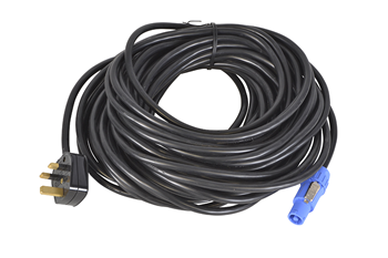 Powercon to 13A UK Mains Plug Lead w 
