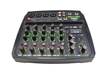 6 Channel Mixer with Bluetooth, USB  