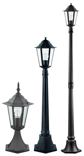 Outdoor Black Pedestal Light 240V E27  