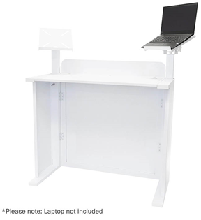 Equinox White DJ Booth 2 Shelves and%2 