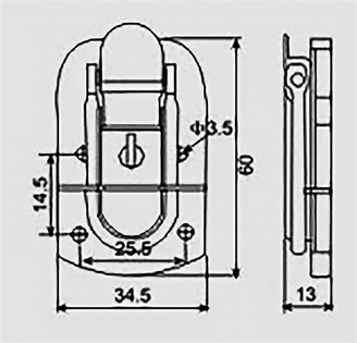 Small Draw Bolt Catch with Lock Choice 