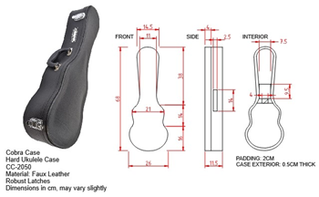 Hard Ukulele Case Dimensions CC-2050 